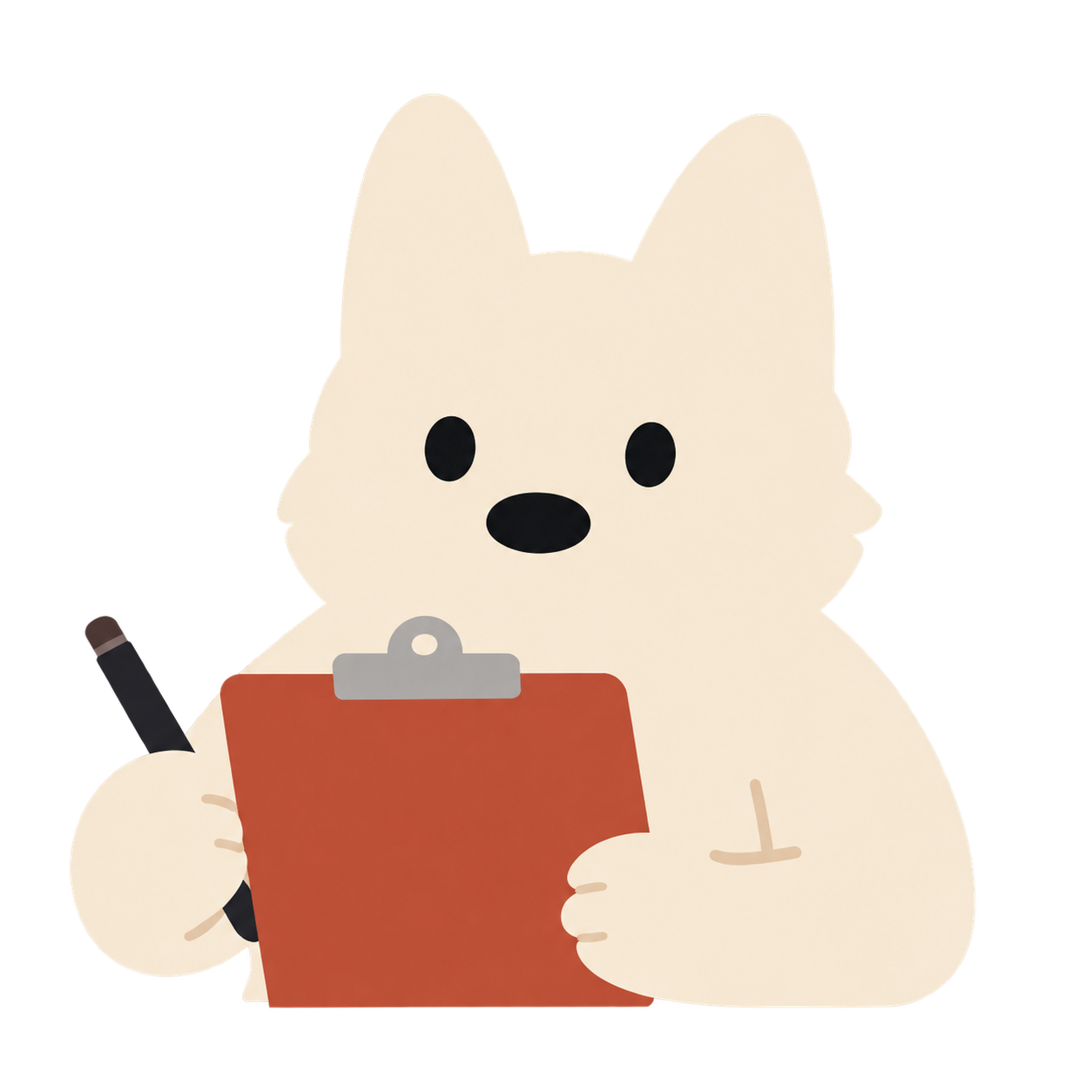 Piper checking a clipboard